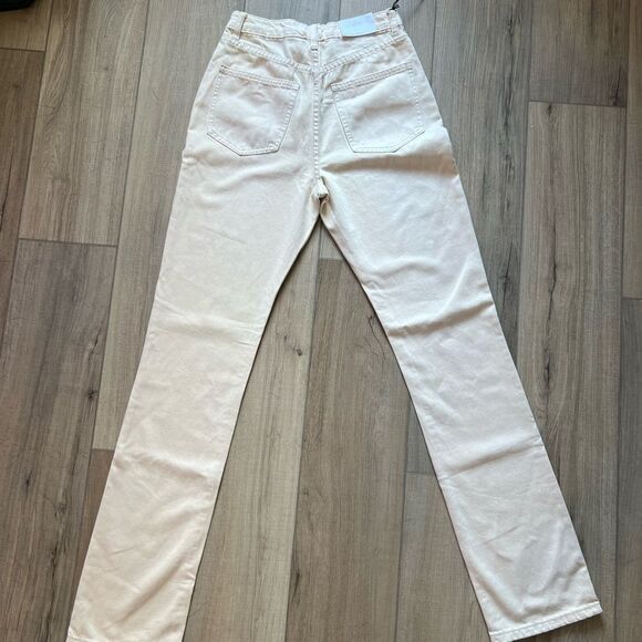 WeWoreWhat The Icon Jean Cream Size 25 NWT High Rise Straight Leg Denim - Picture 3 of 6